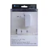 Chargeur prise murale Heden 3en1 Micro usb + 2 connectique apple Un câble rétractable de 80 cm Blanc