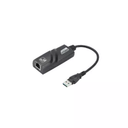 Adapateur USB 3.2 gen 1 mâle/RJ45 femelle noir - compatible 1Gbps - Plug&Play - Noir - en sachet