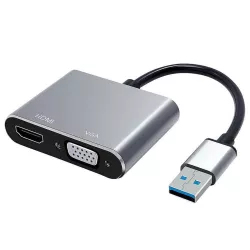 Adaptateur USB 3.0 HEDEN USB 3.0 male / HDMI F + VGA F HDMI 1920*1080P Gamme sachet