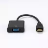 Adaptateur VGA femelle vers HDMI mâle - HDMI fiche or - Noir - Câble 15 cm - en sachet