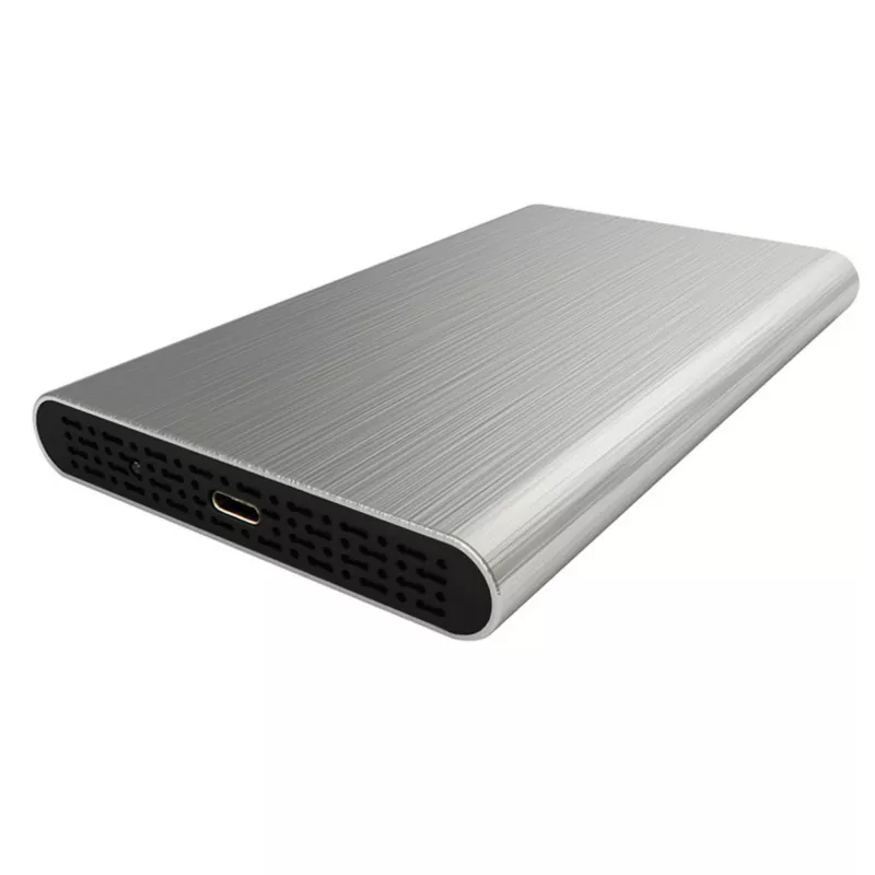 Boitier externe HEDEN 2.5' en Alu sortie USB 3.1 Gen 2 *, Type C cable USB-C/USB-A + USB-C/USB-C ARGENTE