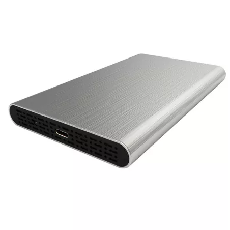 Boitier externe HEDEN 2.5' en Alu sortie USB 3.1 Gen 2 *, Type C cable USB-C/USB-A + USB-C/USB-C ARGENTE