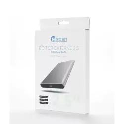Boitier externe HEDEN 2.5' en Alu sortie USB 3.1 Gen 2 *, Type C cable USB-C/USB-A + USB-C/USB-C ARGENTE