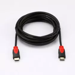 Câble HDMI 1.4 High Speed Male/Male avec Ethernet - Compatible 4K@30Hz - Longueur 5M - Noir - en sachet