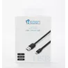 Câble USB/micro USB plat 1m noir - reversible