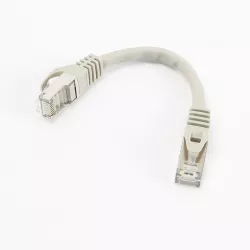 Câble RJ45 Male/Male droit CAT8 S/FTP - Avec snagless - Longueur 0.15M - Gris - en sachet