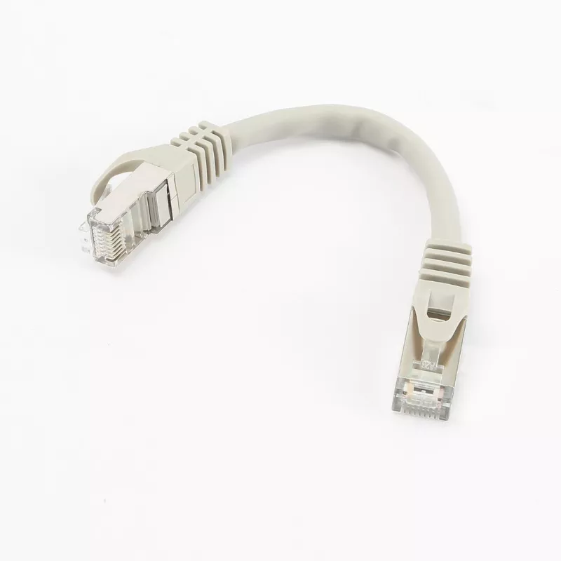 Câble RJ45 Male/Male droit CAT8 S/FTP - Avec snagless - Longueur 0.15M - Gris - en sachet