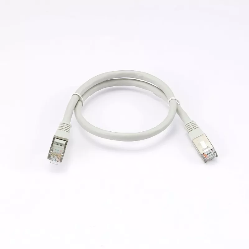 Câble RJ45 Male/Male droit CAT6A S/FTP - Longueur 0.50M - Gris - en sachet
