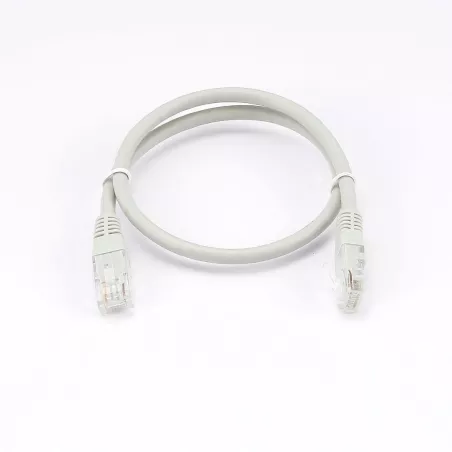 Câble RJ45 Male/Male droit CAT6A U/UTP - Longueur 0.50M - Gris - en sachet