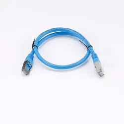Câble RJ45 Male/Male droit CAT6 F/UTP - Longueur 0.50M - Bleu - en sachet