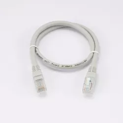 Câble RJ45 Male/Male droit CAT6 U/UTP - Longueur 0.50M - Gris - en sachet