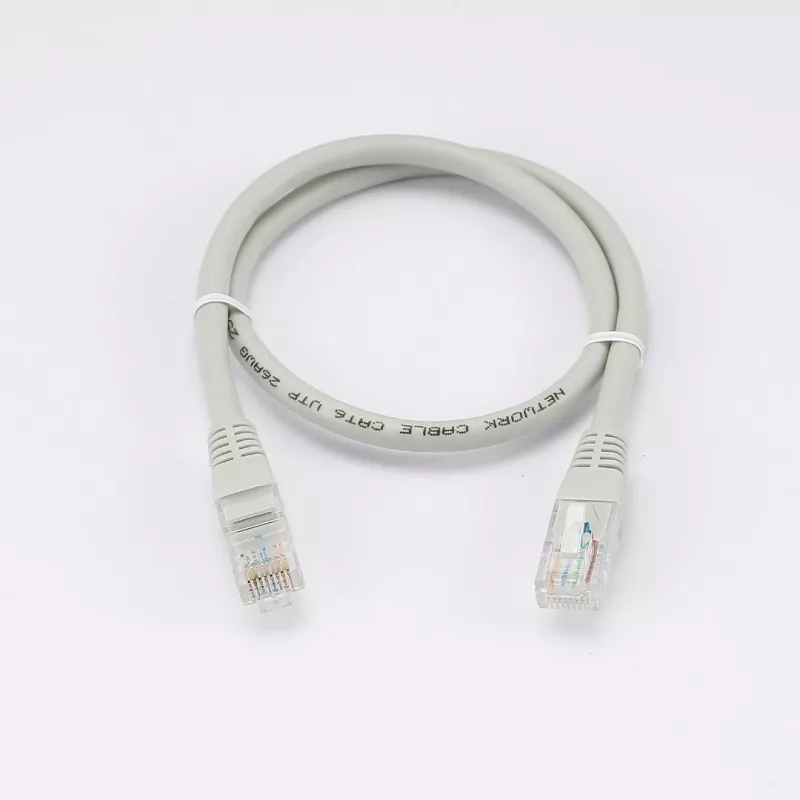 Câble RJ45 Male/Male droit CAT6 U/UTP - Longueur 0.50M - Gris - en sachet