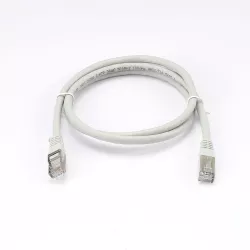 Câble RJ45 Male/Male droit CAT6A S/FTP - Longueur 1M - Gris - en sachet