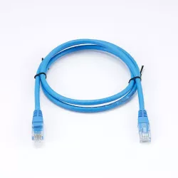 Câble RJ45 Male/Male droit CAT6A U/UTP - Longueur 1M - Bleu - en sachet