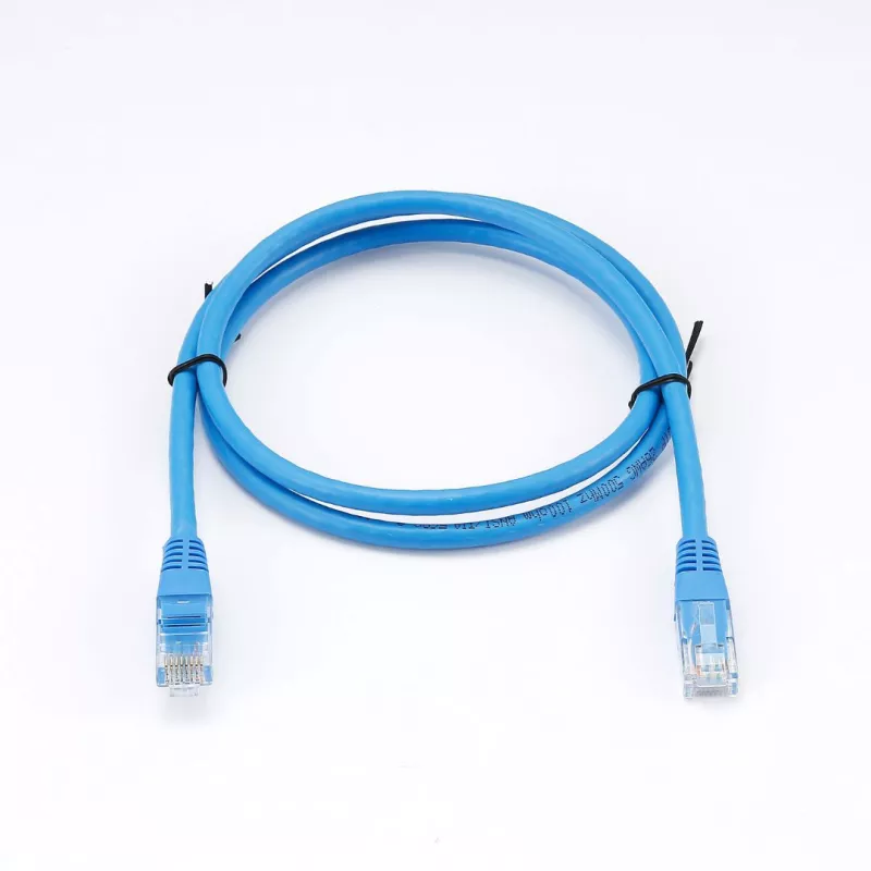 Câble RJ45 Male/Male droit CAT6A U/UTP - Longueur 1M - Bleu - en sachet