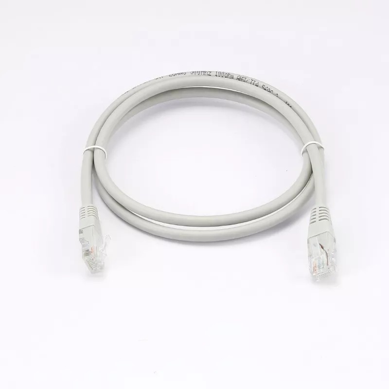 Câble RJ45 Male/Male droit CAT6A U/UTP - Longueur 1M - Gris - en sachet