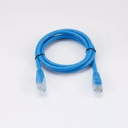 Câble RJ45 Male/Male droit CAT6 U/UTP - Longueur 1M - Bleu - en sachet