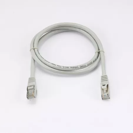 Câble RJ45 Male/Male droit CAT7 S/FTP - Longueur 1M - Gris - en sachet