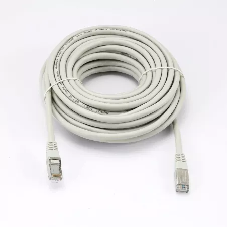 Câble RJ45 Male/Male droit CAT6A F/UTP - Longueur 10M - Gris - en sachet