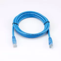 Câble RJ45 Male/Male droit CAT6A U/UTP - Longueur 2M - Bleu - en sachet