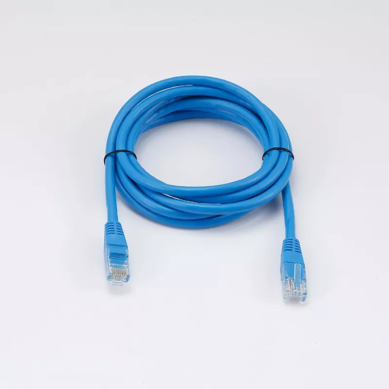Câble RJ45 Male/Male droit CAT6 U/UTP - Longueur 2M - Bleu - en sachet