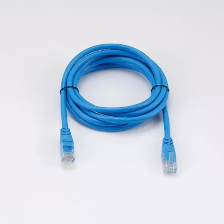 Câble RJ45 Male/Male droit CAT6 U/UTP - Longueur 2M - Bleu - en sachet