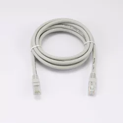 Câble RJ45 Male/Male droit CAT6 U/UTP - Longueur 2M - Gris - en sachet