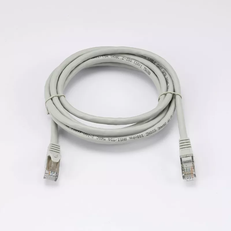 Câble RJ45 Male/Male droit CAT7 S/FTP - Longueur 2M - Gris - en sachet