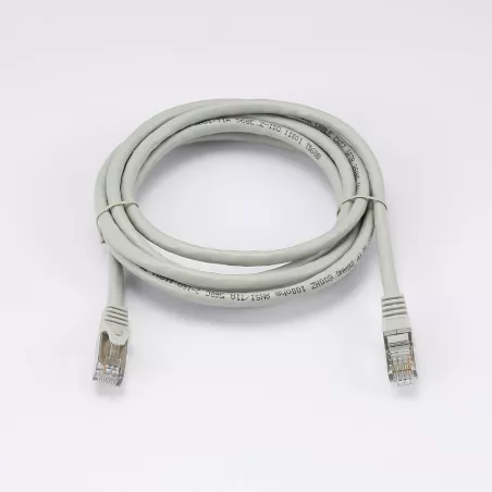 Câble RJ45 Male/Male droit CAT7 S/FTP - Longueur 2M - Gris - en sachet