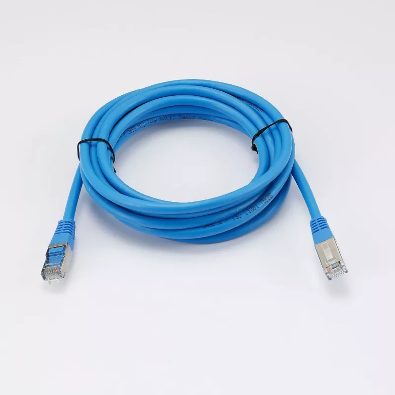 Câble RJ45 Male/Male droit CAT6A F/UTP - Longueur 3M - Bleu - en sachet