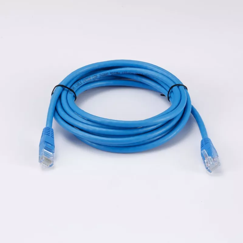 Câble RJ45 Male/Male droit CAT6A U/UTP - Longueur 3M - Bleu - en sachet