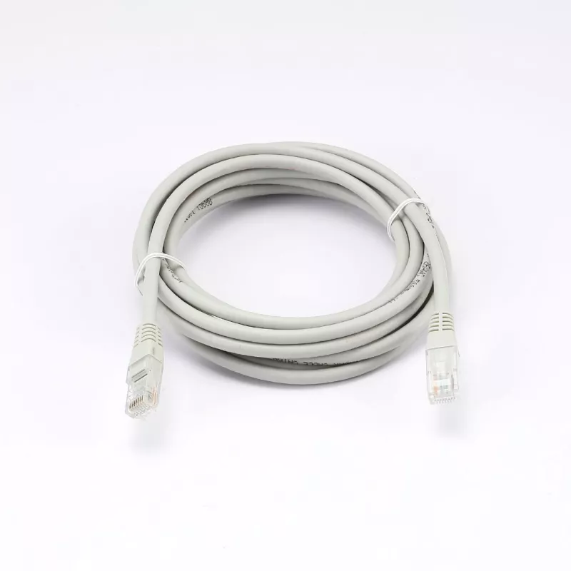Câble RJ45 Male/Male droit CAT6A U/UTP - Longueur 3M - Gris - en sachet