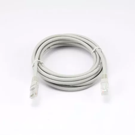 Câble RJ45 Male/Male droit CAT6A U/UTP - Longueur 3M - Gris - en sachet