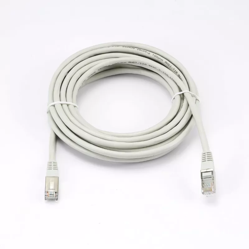 Câble RJ45 Male/Male droit CAT6A F/UTP - Longueur 5M - Gris - en sachet