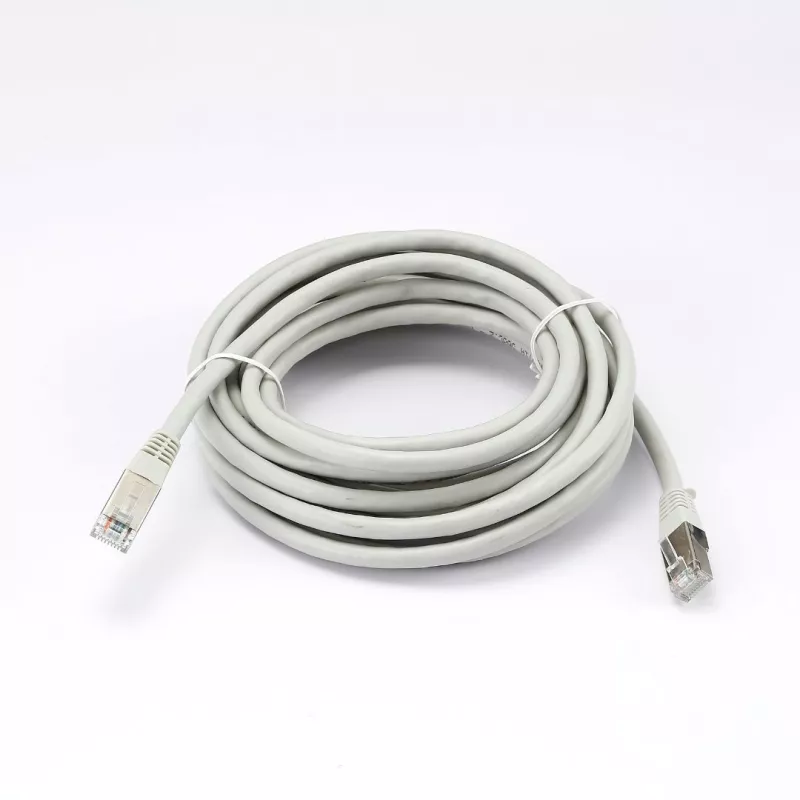 Câble RJ45 Male/Male droit CAT6A S/FTP - Longueur 5M - Gris - en sachet