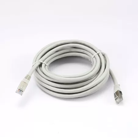 Câble RJ45 Male/Male droit CAT6A S/FTP - Longueur 5M - Gris - en sachet