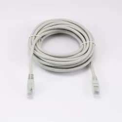 Câble RJ45 Male/Male droit CAT6 U/UTP - Longueur 5M - Gris - en sachet
