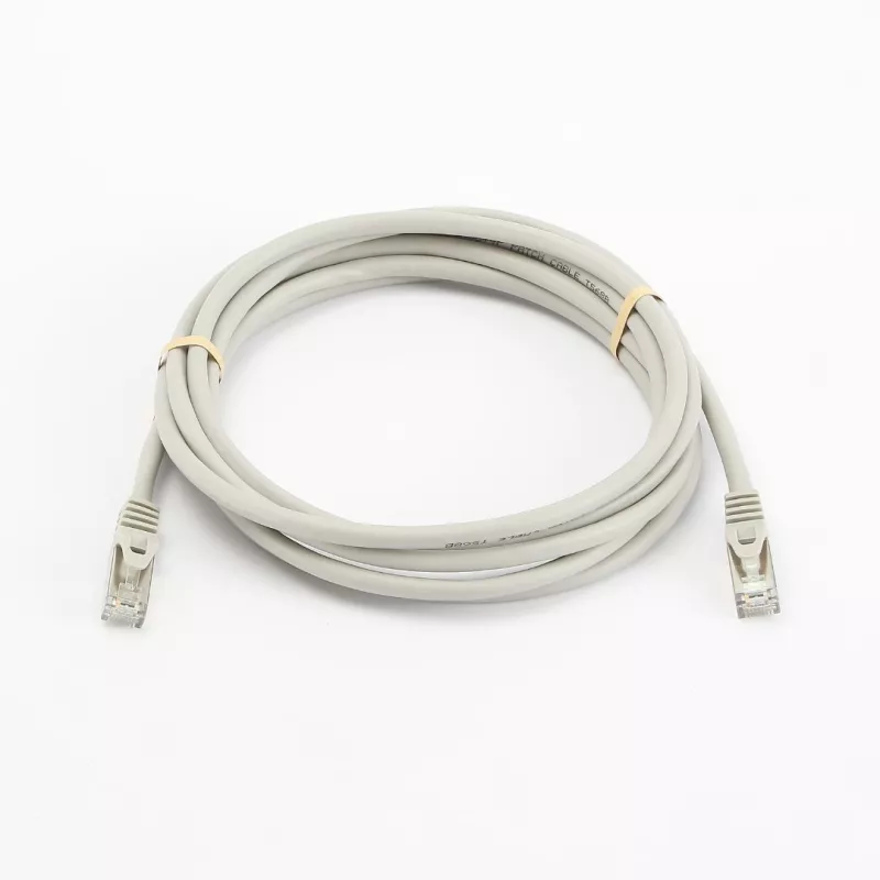 Câble RJ45 Male/Male droit CAT8 S/FTP - Avec snagless - Longueur 5M - Gris - en sachet