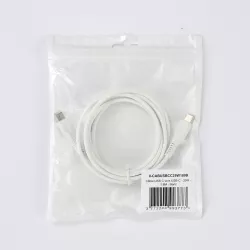 Câble USB-C/USB-C 2.0 Male/Male - 25W - Longueur 1.80M - Blanc - en sachet