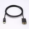 Câble VGA/DisplayPort 1.2 Male/Male - Longueur 2M - Noir - en sachet