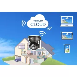 Camera IP VisionCam Cloud, HEDEN, interieur motorisee, V2,4 noir