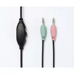 Casque micro HEDEN filaire double jack 3.5mm micro pivotant, arceau réglable noir