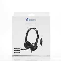 Casque micro HEDEN filaire double jack 3.5mm micro pivotant, arceau réglable noir