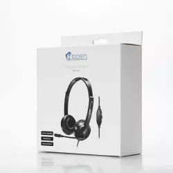 Casque micro HEDEN filaire double jack 3.5mm micro pivotant, arceau réglable noir