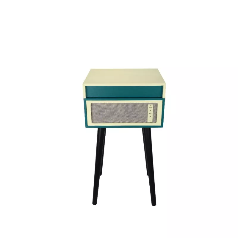 Platine vinyle Halterrego avec 4 pieds en bois amovibles et HP intégrés, RMS 2*5W, RCA out, Aux in et prise casque,BT IN/OUT…