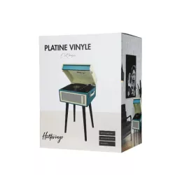 Platine vinyle Halterrego avec 4 pieds en bois amovibles et HP intégrés, RMS 2*5W, RCA out, Aux in et prise casque,BT IN/OUT…