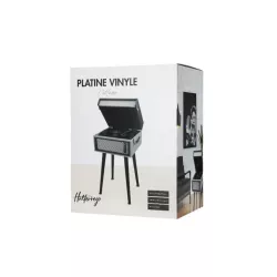 Platine vinyle Halterrego avec 4 pieds en bois amovibles et HP intégrés, RMS 2*5W, RCA out, Aux in et prise casque,BT IN/OUT…