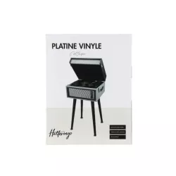 Platine vinyle Halterrego avec 4 pieds en bois amovibles et HP intégrés, RMS 2*5W, RCA out, Aux in et prise casque,BT IN/OUT…