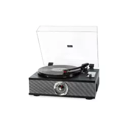 Platine vinyle Halterrego MANHATTAN ALL-in-one avec 2 HP intégrés / couvercle, RMS 2* 8W, 3 vitesses, lecteur CD, BT IN, Radio…