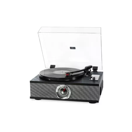 Platine vinyle Halterrego MANHATTAN ALL-in-one avec 2 HP intégrés / couvercle, RMS 2* 8W, 3 vitesses, lecteur CD, BT IN, Radio…